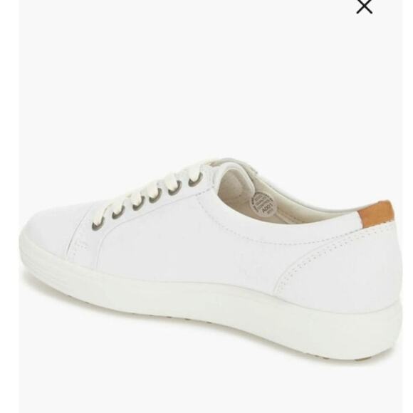 Ecco 7 Sneakers White Nubuck Leather Size 6.5 Wide Comfort Durable Shoes - Picture 3 of 10